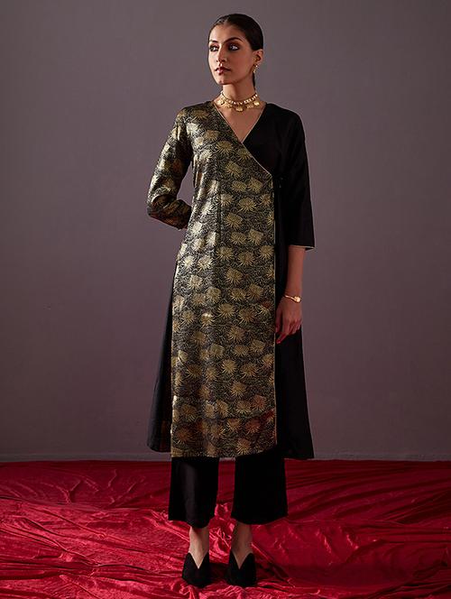 women black self design angrakha kurta - 21459294 - Very Small Image - 1