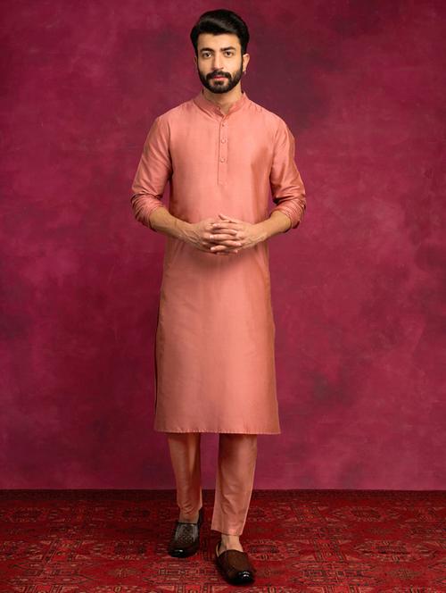 men solid mandarin neck kurta - 21459406 - Very Small Image - 1