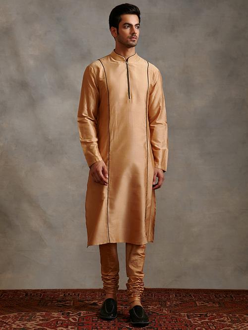 men solid mandarin neck long kurta - 21459505 - Very Small Image - 1