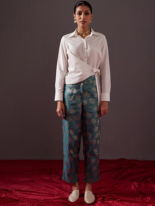 women white top pant set - 21459573 - Very Small Image - 1