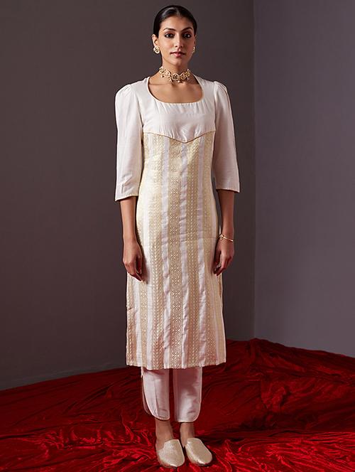 women white kurta pant set - 21459586 - Very Small Image - 1