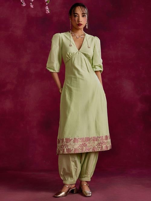 women solid sleeveless kurta salwar set - 21459615 - Very Small Image - 1