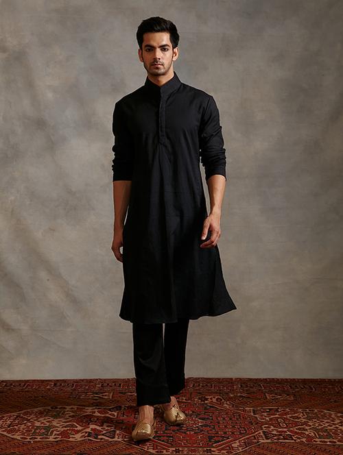 men solid kurta with trouser ethnic wear set - 21459739 - Very Small Image - 1