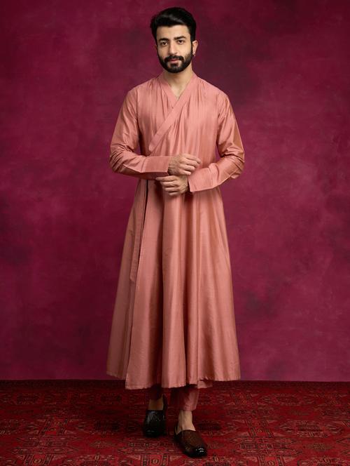 men solid kurta with trouser ethnic wear set - 21459792 - Very Small Image - 1