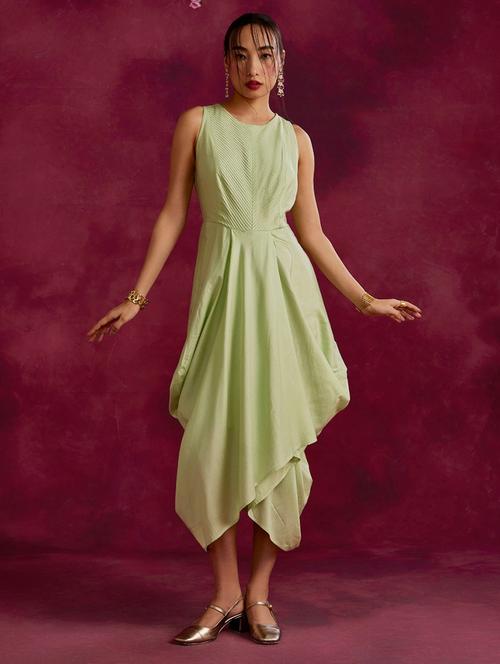 women midi solid asymmetric dress - 21459883 - Very Small Image - 1