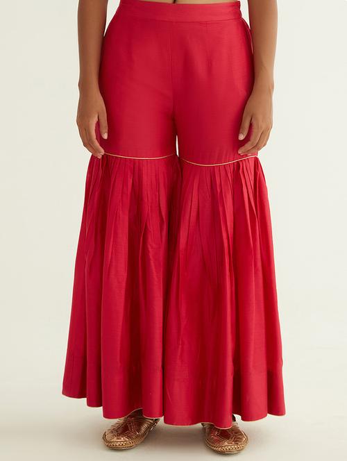 women red cotton blend sharara - 21459922 - Very Small Image - 1