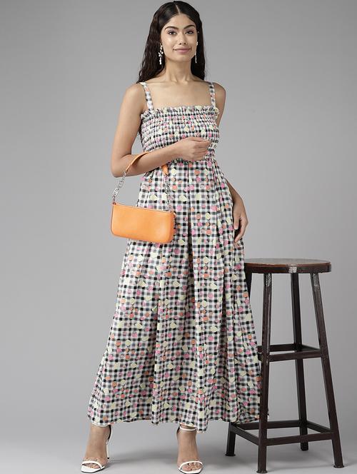 multicolored printed a-line dress - 21461535 - Very Small Image - 1