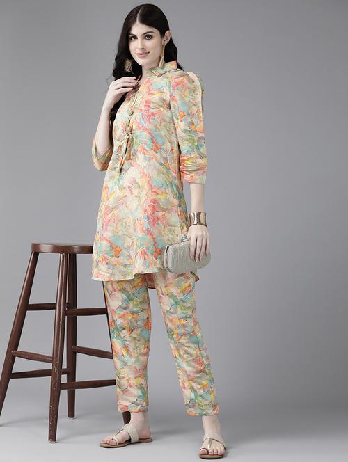 multi colored cotton blend suit set - 21461609 - Very Small Image - 1