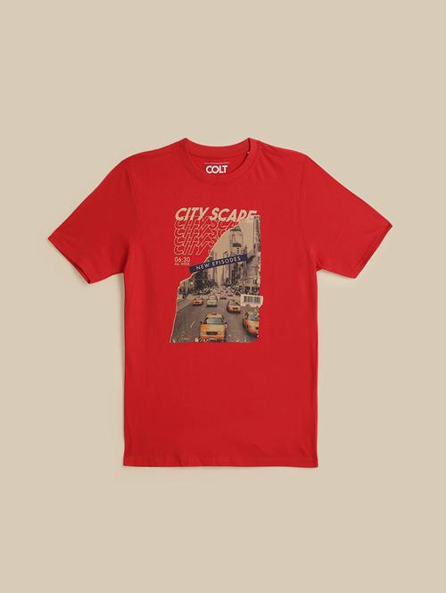men printed round neck cotton t-shirt - 21462061 - Very Small Image - 1