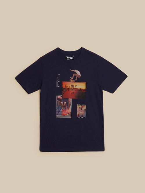 men printed round neck cotton t-shirt - 21462075 - Very Small Image - 1