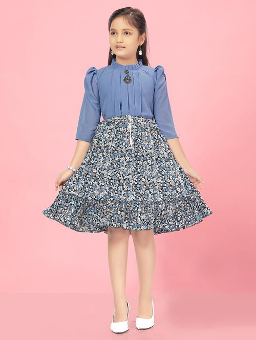 girl cotton blend casual wear frock - 21462428 - Very Small Image - 1