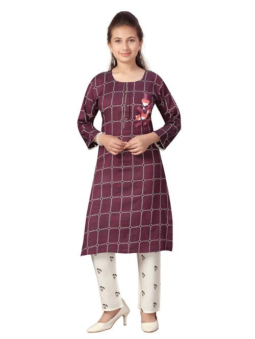 girls printed kurta pant set - 21462516 - Very Small Image - 1