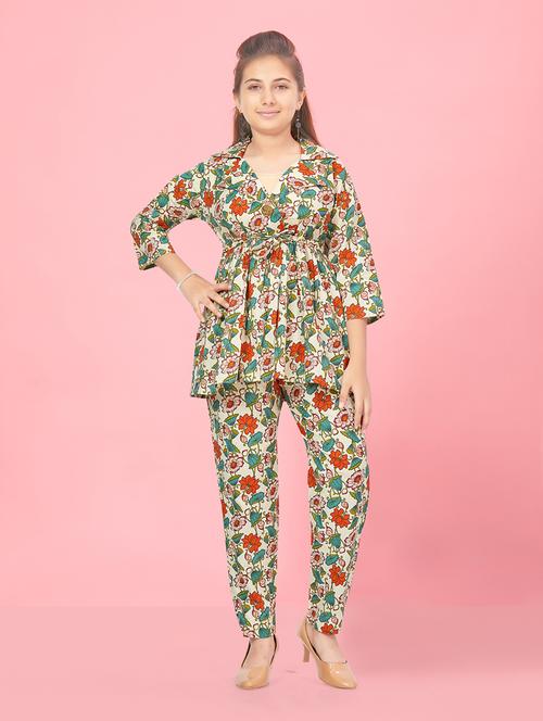 girls printed full lenght twin set - 21462764 - Very Small Image - 1