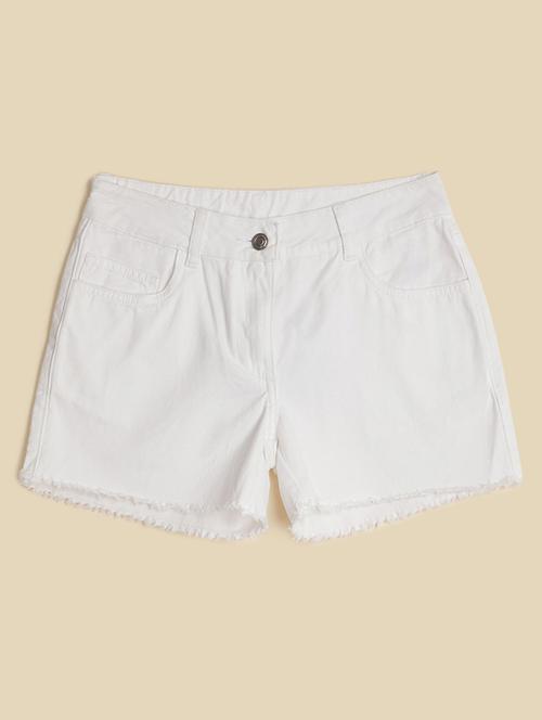 off white cotton mid rise shorts - 21464754 - Very Small Image - 1