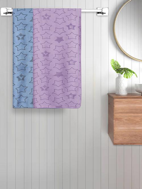 fabinaliv set of 2 multicolor geometric cotton kids bath towels (110x60 cm) - 21465430 - Very Small Image - 1