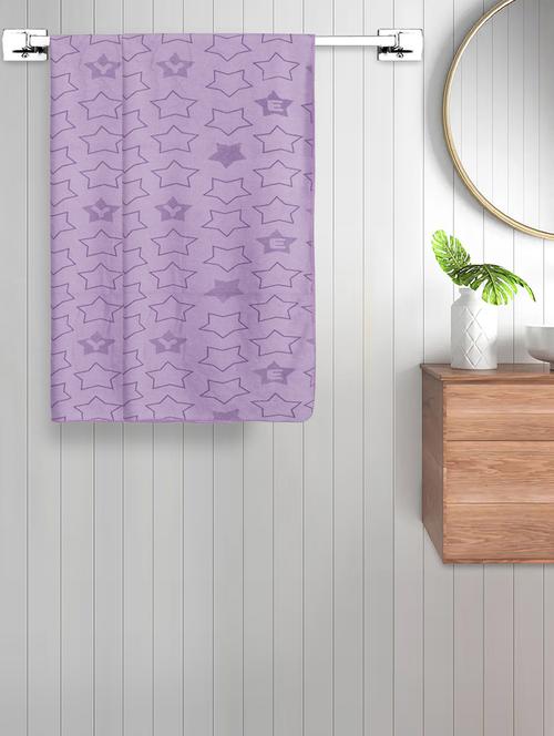 fabinaliv set of 2 purple geometric cotton kids bath towels (110x60 cm) - 21465442 - Very Small Image - 1