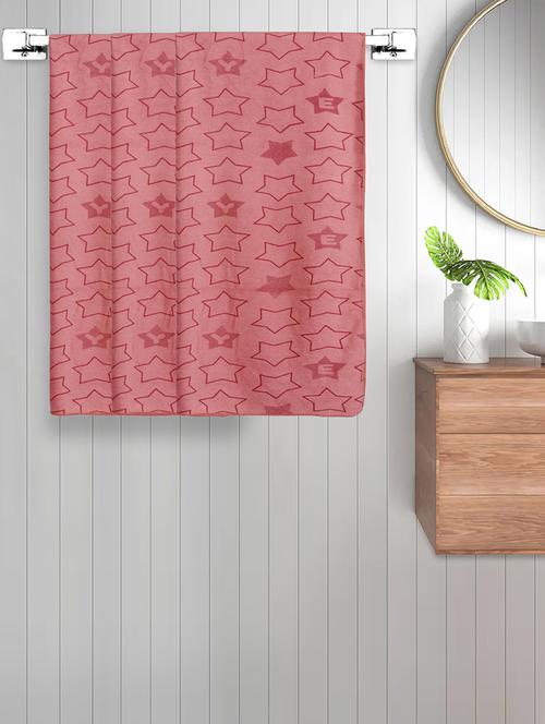 fabinaliv set of 3 peach geometric cotton kids bath towels (110x60 cm) - 21465466 - Very Small Image - 1