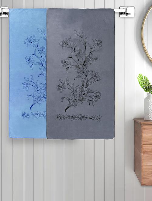 fabinaliv set of 2 multicolor floral 300 gsm cotton kids bath towels (110x60 cm) - 21465485 - Very Small Image - 1
