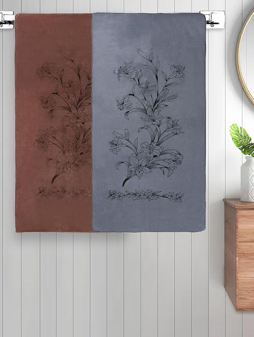 fabinaliv set of 2 multicolor floral 300 gsm cotton kids bath towels (110x60 cm) - 21465489 - Very Small Image - 1