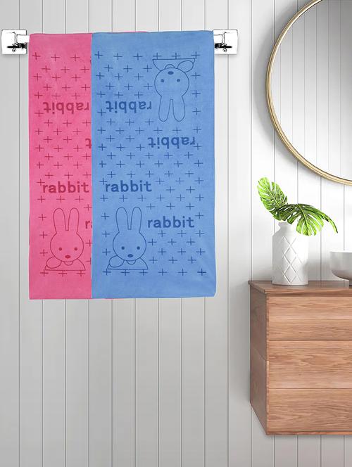 fabinaliv set of 2 multicolor cartoon 300 gsm cotton kids bath towels (110x55 cm) - 21465548 - Very Small Image - 1