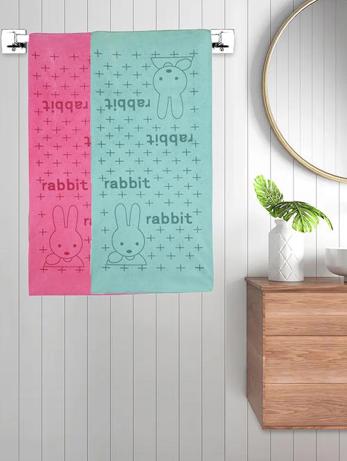 fabinaliv set of 2 multicolor cartoon 300 gsm cotton kids bath towels (110x55 cm) - 21465549 - Very Small Image - 1