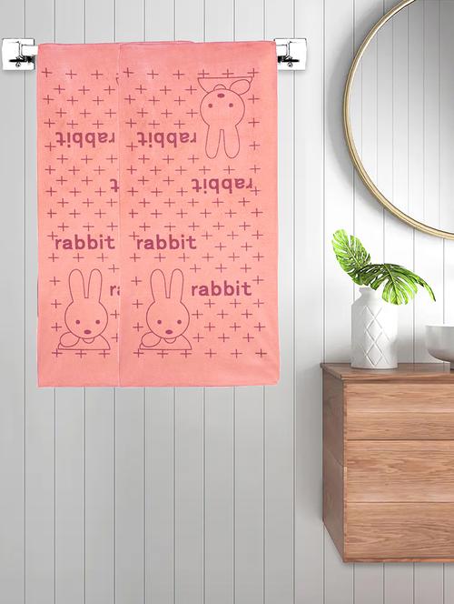 fabinaliv set of 2 orange cartoon 300 gsm cotton kids bath towels (110x55 cm) - 21465559 - Very Small Image - 1