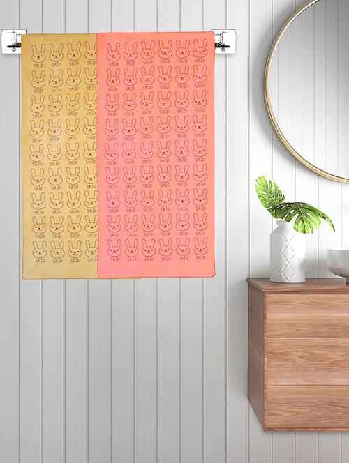 fabinaliv set of 2 multicolor cartoon 300 gsm cotton kids bath towels (110x55 cm) - 21465565 - Very Small Image - 1