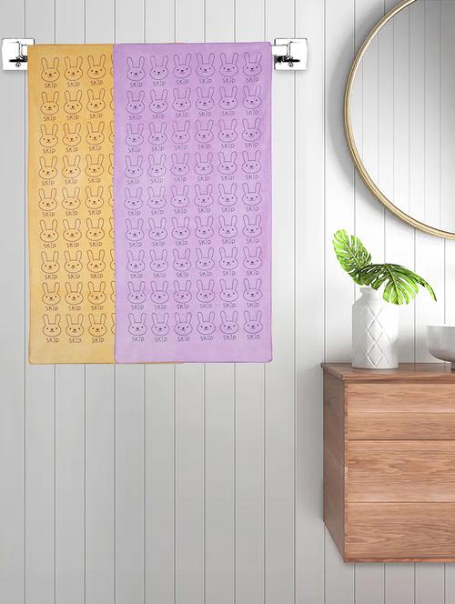 fabinaliv set of 2 multicolor cartoon 300 gsm cotton kids bath towels (110x55 cm) - 21465567 - Very Small Image - 1