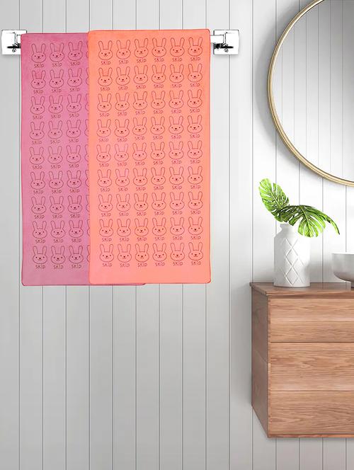 fabinaliv set of 2 multicolor cartoon 300 gsm cotton kids bath towels (110x55 cm) - 21465570 - Very Small Image - 1