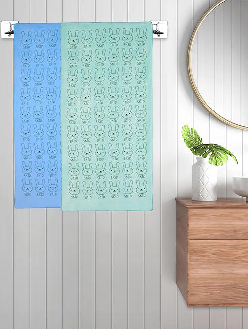 fabinaliv set of 2 multicolor cartoon 300 gsm cotton kids bath towels (110x55 cm) - 21465575 - Very Small Image - 1