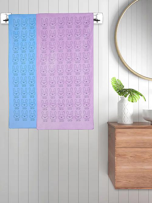 fabinaliv set of 2 multicolor cartoon 300 gsm cotton kids bath towels (110x55 cm) - 21465576 - Very Small Image - 1