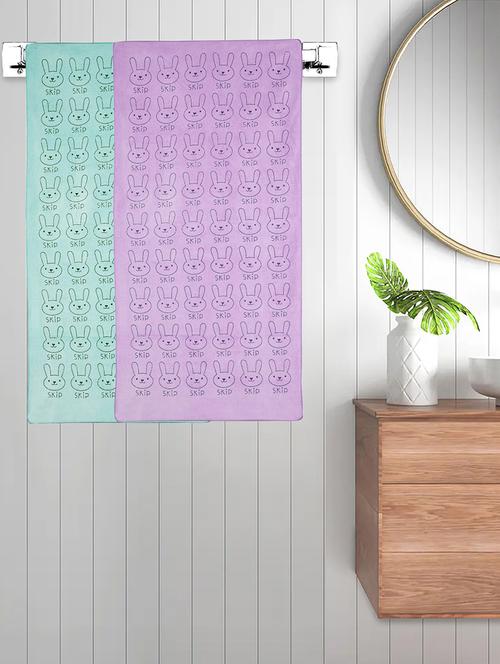 fabinaliv set of 2 multicolor cartoon 300 gsm cotton kids bath towels (110x55 cm) - 21465581 - Very Small Image - 1
