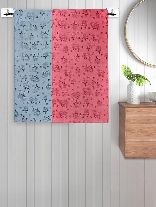 fabinaliv set of 2 multicolor floral 300 gsm cotton kids bath towels (115x55 cm) - 21465591 - Very Small Image - 1