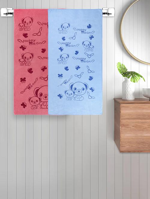 fabinaliv set of 2 multicolor cartoon 300 gsm cotton kids bath towels (115x60 cm) - 21465635 - Very Small Image - 1