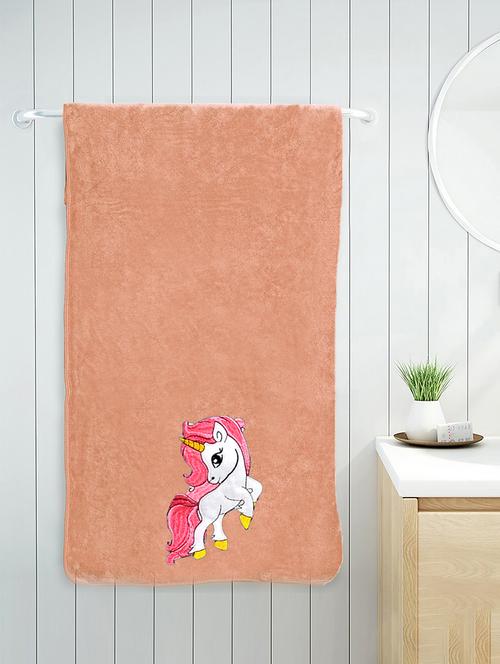 fabinaliv orange cartoon design pure cotton kids bath towel (140x70 cm) - 21465659 - Very Small Image - 1