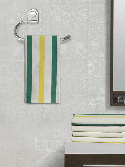 fabinaliv unisex set of 5 multicolor striped 300 gsm cotton hand towels (85x35 cm) - 21465664 - Very Small Image - 1