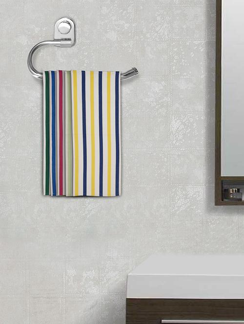 fabinaliv unisex set of 5 multicolor striped 300 gsm cotton hand towels (85x35 cm) - 21465666 - Very Small Image - 1