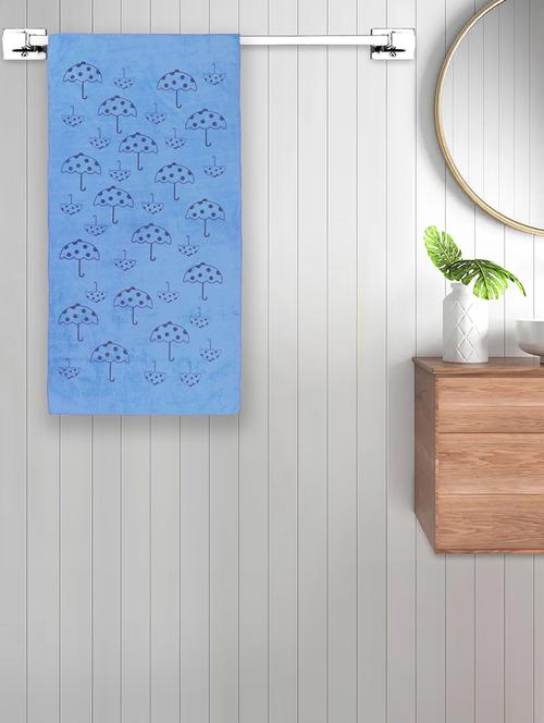 fabinaliv unisex blue abstract 420 gsm cotton bath towel (140x70 cm) - 21465686 - Very Small Image - 1