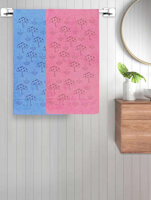 fabinaliv set of 2 unisex multicolor abstract 420 gsm cotton bath towels (140x70 cm) - 21465707 - Very Small Image - 1