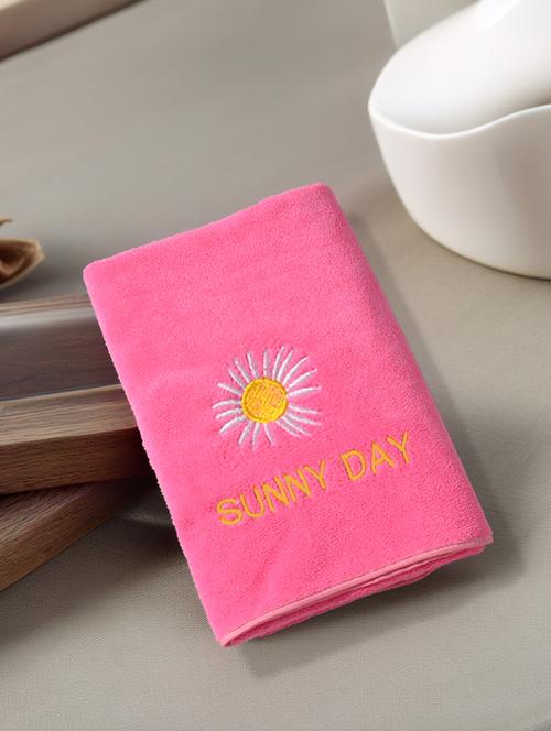 fabinaliv unisex pink solid 420 gsm full size cotton bath towel (140x70 cm) - 21465733 - Very Small Image - 1