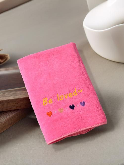 fabinaliv unisex pink solid 420 gsm full size cotton bath towel (140x70 cm) - 21465739 - Very Small Image - 1
