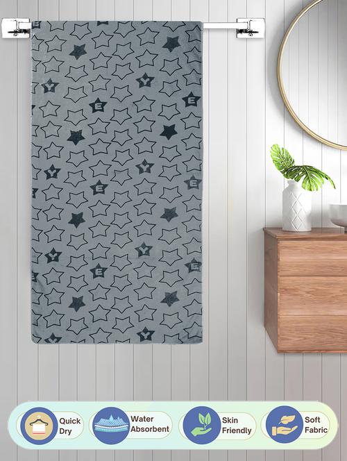 fabinaliv unisex grey geometric 420 gsm full size cotton bath towel (140x70 cm) - 21465754 - Very Small Image - 1