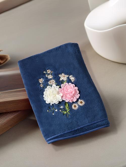 fabinaliv unisex blue solid 420 gsm full size cotton bath towel (140x70 cm) - 21465764 - Very Small Image - 1