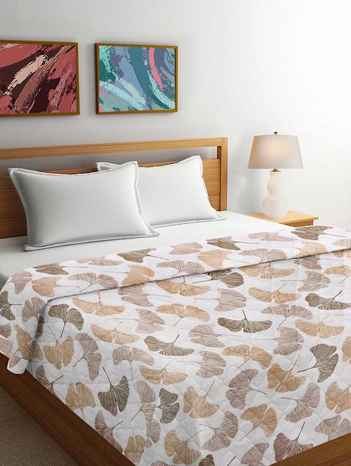 fabinaliv multicolor floral reversible mild winter 350 gsm micro fiber filling double bed comforter - 21465872 - Very Small Image - 1