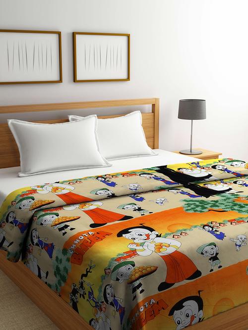 fabinaliv multicolor cartoon print ac room 300 gsm double bed dohar - 21465938 - Very Small Image - 1