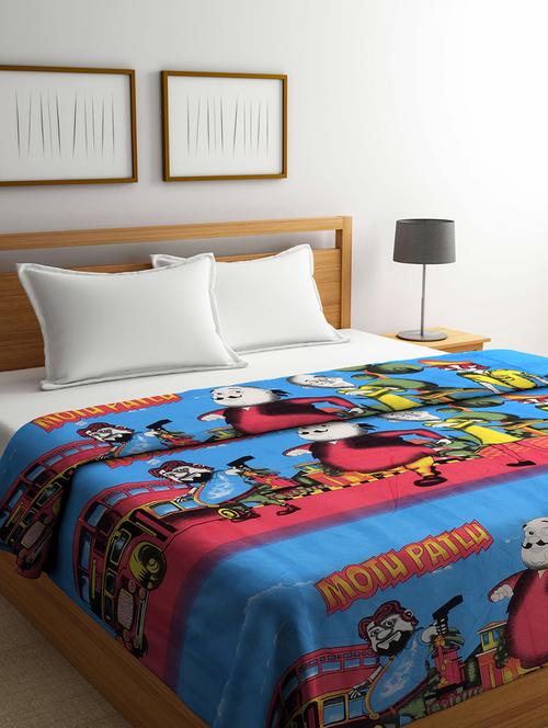 fabinaliv multicolor cartoon print ac room 300 gsm double bed dohar - 21465940 - Very Small Image - 1