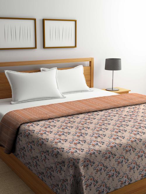 fabinaliv multicolor floral reversible ac room 300 gsm pure cotton double bed dohar - 21465947 - Very Small Image - 1