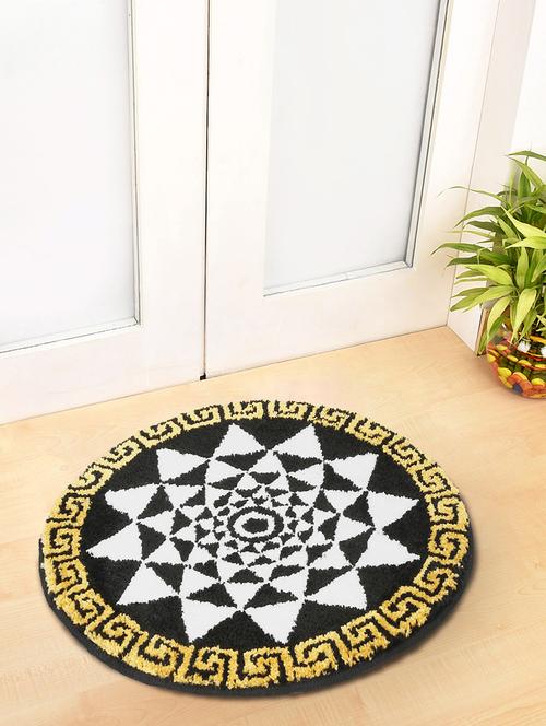 fabinaliv multicolor geometric cotton blend door mat (60x60 cm) - 21465980 - Very Small Image - 1