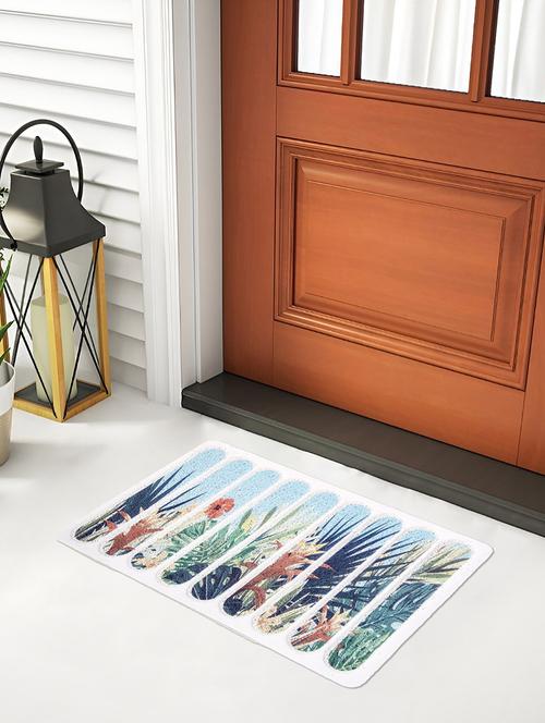 fabinaliv multicolor striped rubber anti skid door mat (60x40 cm) - 21466009 - Very Small Image - 1