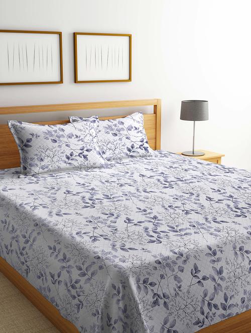 fabinaliv multicolor floral cotton blend king size quilted double bedcover with 2 pillow covers - 21466049 - Very Small Image - 1